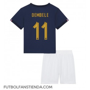 Francia Ousmane Dembele #11 Primera Equipación Niños Mundial 2022 Manga Corta (+ Pantalones cortos)